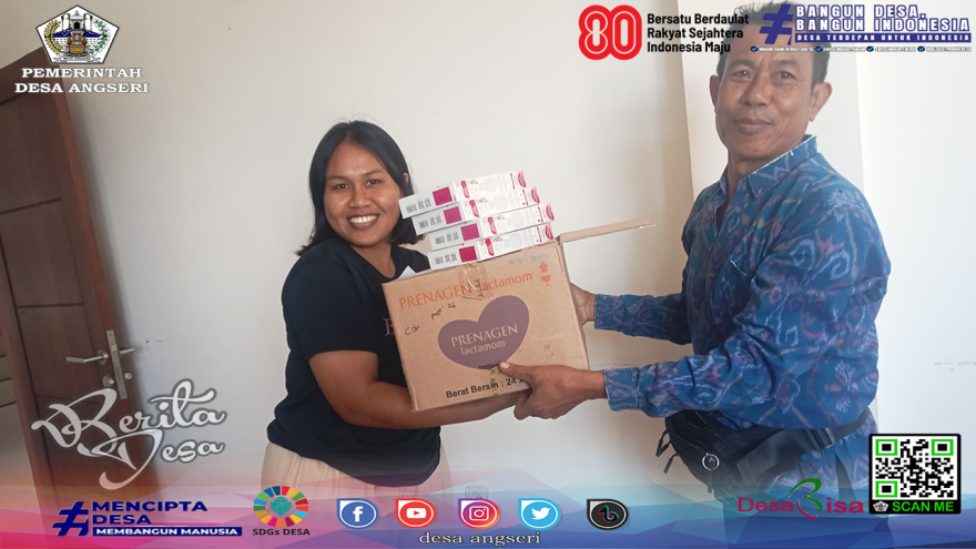 Pemerintah Desa Angseri Salurkan PMT Berupa Susu untuk Ibu Hamil dan Menyusui Melalui Posyandu